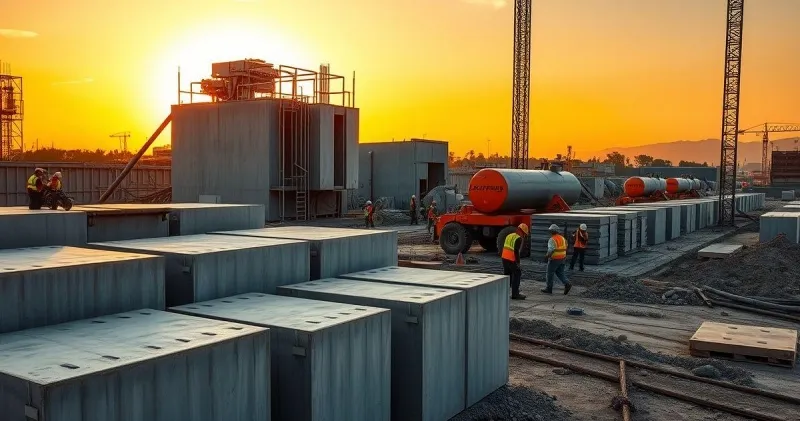 Laje pré moldada e concreto bombeado